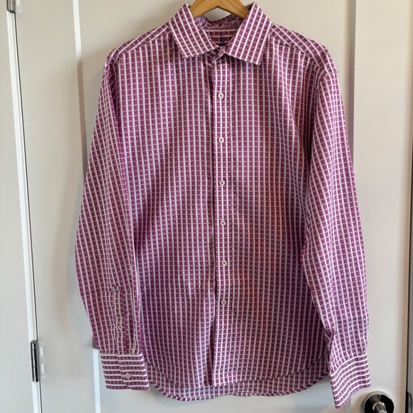 ROBERT Graham Luxury Long Sleeve Dress Shirt Pink and White Check Patter… - Picture 12 of 16